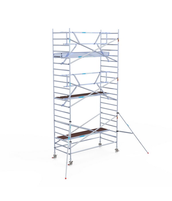Euro Scaffold Rolsteiger Euroscaffold Professional 135x305 7,2m werkhoogte tegen de gevel