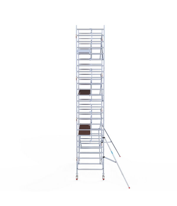 Euro Scaffold Rolsteiger Euroscaffold Professional 135x305 8,2m werkhoogte carbon vloer tegen de gevel