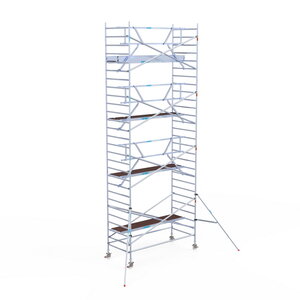Rolsteiger Euroscaffold Professional 135x305 9,2m werkhoogte carbon vloer tegen de gevel