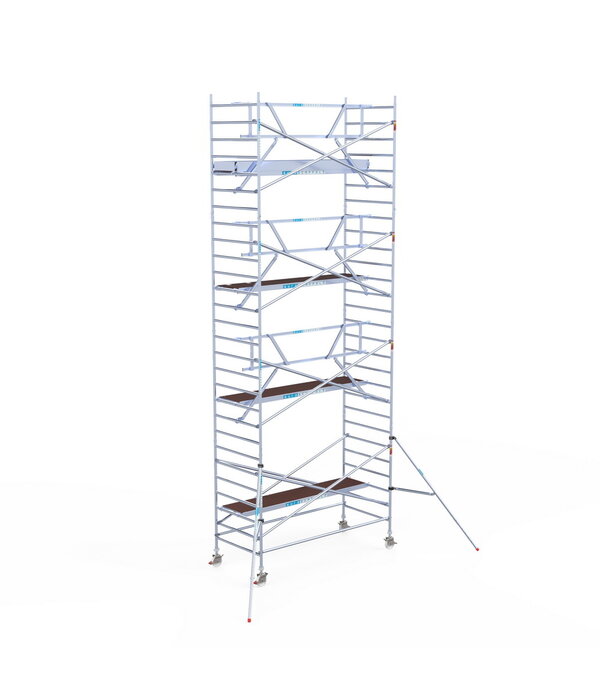 Euro Scaffold Rolsteiger Euroscaffold Professional 135x305 9,2m werkhoogte carbon vloer tegen de gevel
