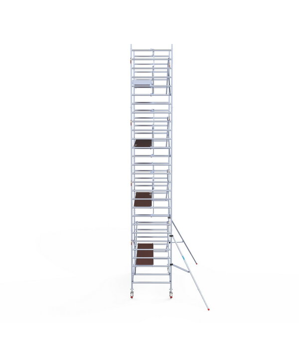 Euro Scaffold Rolsteiger Euroscaffold Professional 135x305 9,2m werkhoogte carbon vloer tegen de gevel