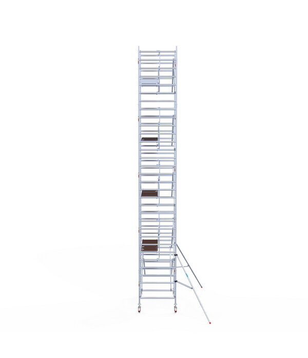Euro Scaffold Rolsteiger Euroscaffold Professional 135x305 10,2m werkhoogte carbon vloer tegen de gevel