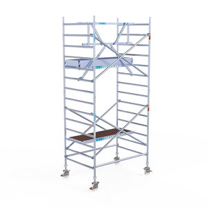 Rolsteiger Euroscaffold Professional 135x190 5,2m werkhoogte carbon vloer tegen de gevel