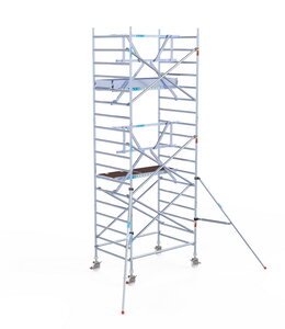 Euro Scaffold Rolsteiger Euroscaffold Professional 135x190 6,2m werkhoogte tegen de gevel Rolsteiger Euroscaffold Professional 135x190 6,2m werkhoogte tegen de gevel