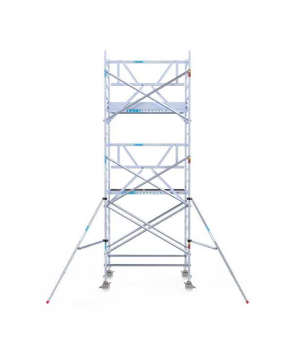 Euro Scaffold Rolsteiger Euroscaffold Professional 135x190 6,2m werkhoogte tegen de gevel