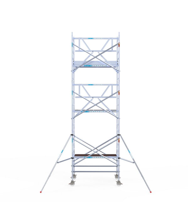 Euro Scaffold Rolsteiger Euroscaffold Professional 135x190 7,2m werkhoogte tegen de gevel