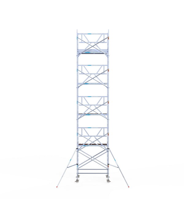 Euro Scaffold Rolsteiger Euroscaffold Professional 135x190 10,2m werkhoogte tegen de gevel