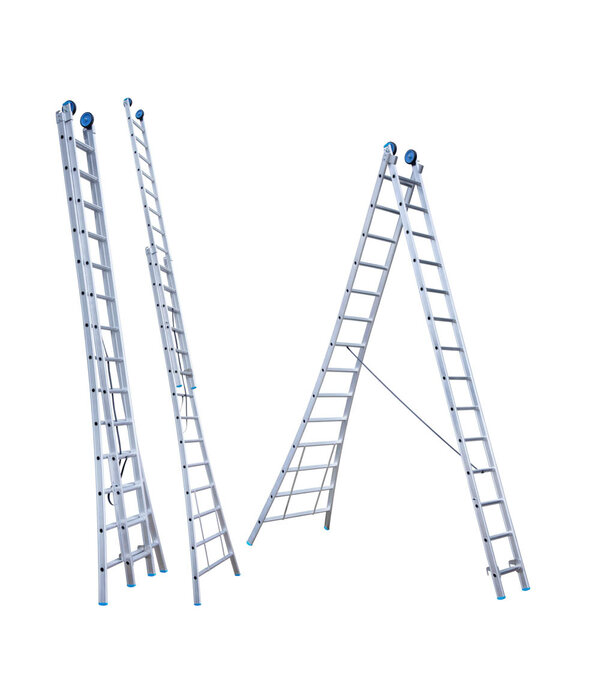 Euro Scaffold Reform ladder Eurostairs Pro uitgebogen 2x14 sporten + toprol