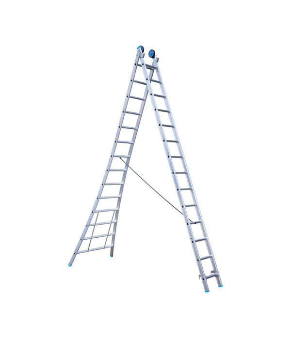Euro Scaffold Reform ladder Eurostairs Pro uitgebogen 2x14 sporten + toprol