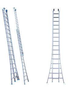 Euro Scaffold Opsteek ladder Eurostairs Pro uitgebogen 2x16 sporten + toprol Opsteek ladder Eurostairs Pro uitgebogen 2x16 sporten + toprol