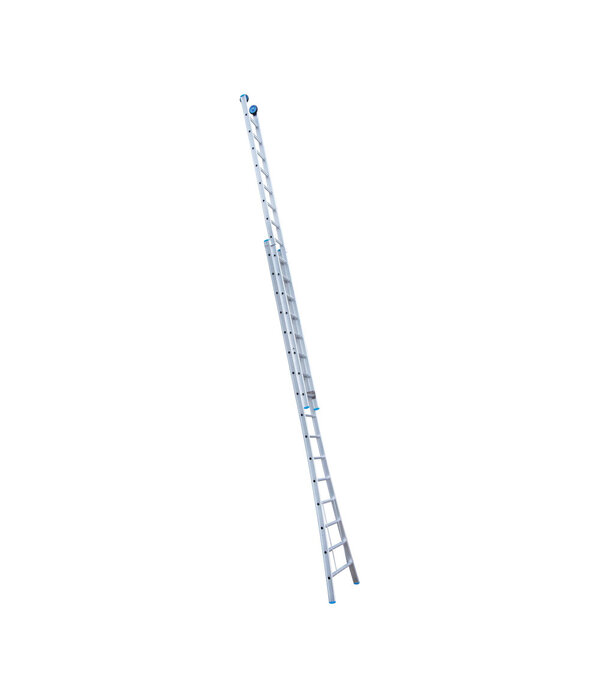 Opsteek ladder Eurostairs Pro uitgebogen 2x16 sporten + toprol Euro Scaffold Opsteek ladder Eurostairs Pro uitgebogen 2x16 sporten + toprol