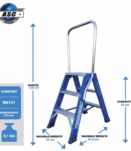 ASC ASC Pro-Line Dubbele Trap 3 treden ASC Pro-Line Dubbele Trap 3 treden