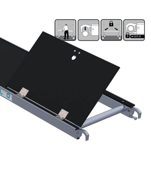 ES Platform carbon 2.50m met luik Euro Scaffold ES Platform carbon 2.50m met luik