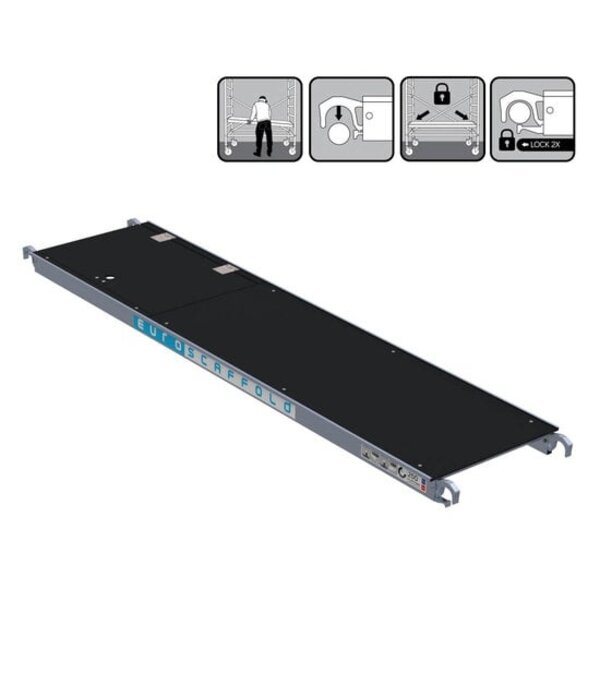 ES Platform carbon 2.50m met luik Euro Scaffold ES Platform carbon 2.50m met luik