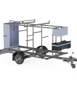 Euro Scaffold Steigeraanhanger 305 cm afsluitbaar 1350 Kg geremd Steigeraanhanger 305 cm afsluitbaar 1350 Kg geremd