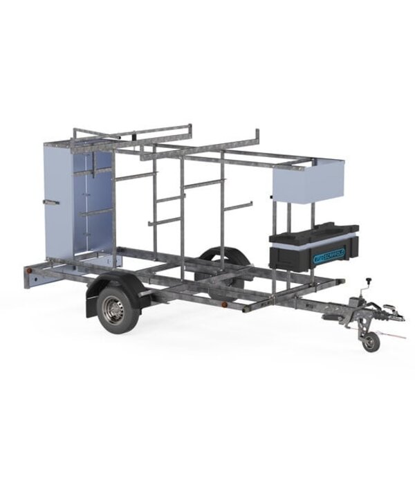 Steigeraanhanger 305 cm afsluitbaar 1350 Kg geremd Euro Scaffold Steigeraanhanger 305 cm afsluitbaar 1350 Kg geremd