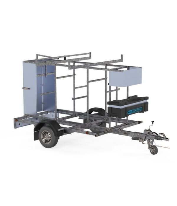Steigeraanhanger 250 cm afsluitbaar 1350 Kg geremd Euro Scaffold Steigeraanhanger 250 cm afsluitbaar 1350 Kg geremd