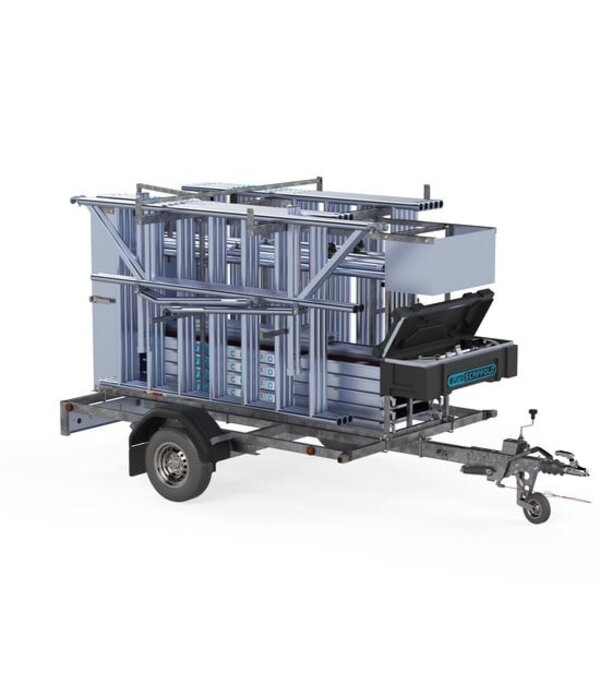 Steigeraanhanger 250 cm afsluitbaar 1350 Kg geremd Euro Scaffold Steigeraanhanger 250 cm afsluitbaar 1350 Kg geremd