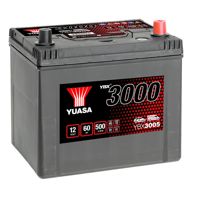 Yuasa YBX3005 12V 60Ah 500A SMF Accu