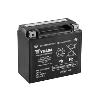 Yuasa YTX20H-BS 12V 18Ah High Performance Onderhoudsvrije Motor Accu