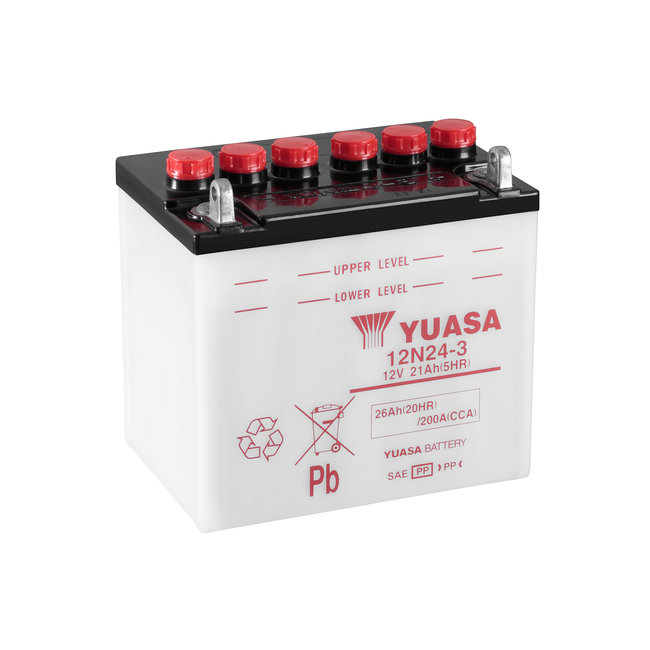 Yuasa 12N24-3 12V 24Ah Conventionele Motor Accu