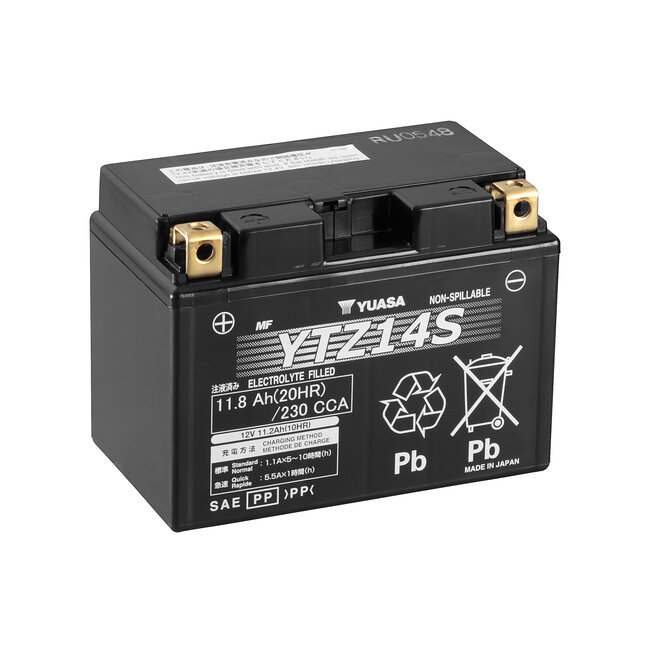 Yuasa YTZ14S 12V 11.2Ah High Performance Onderhoudsvrije Motor Accu