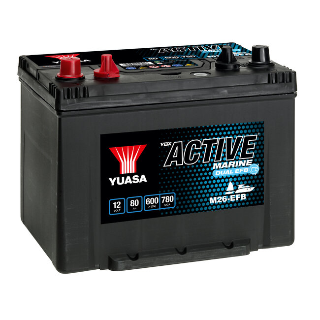 Yuasa M26-EFB 12V 80Ah YBX EFB Active Marine accu