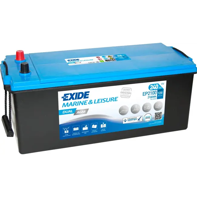 Exide EP2100 Marine & Leisure Dual AGM 12V 240Ah 1200A accu