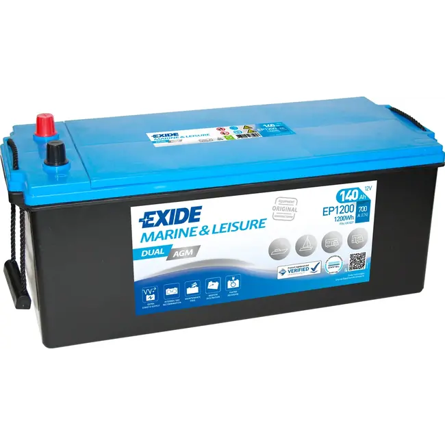Exide EP1200 Marine & Leisure Dual AGM 12V 140Ah 700A accu