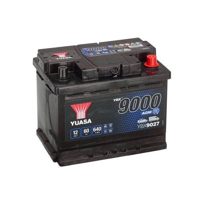 Yuasa YBX9027 12V 60Ah 640A Start Stop Plus AGM Accu