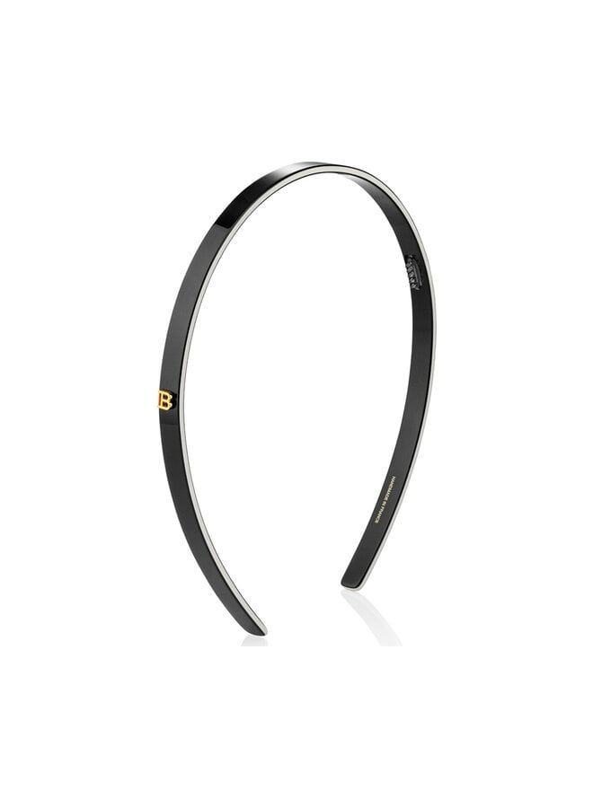 Acetate Headband Black/White Small
