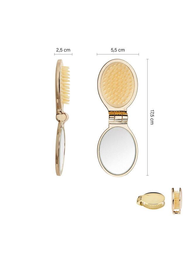 Golden Mirror with Brush Pocketsize - Jäneke