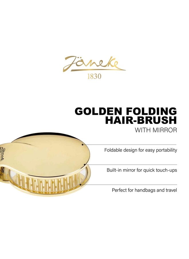 Golden Mirror with Brush Pocketsize - Jäneke