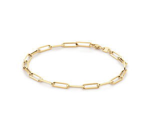 アクセサリー Elegant Gold Link Bracelet - 18k, 6g Elegant Boxlink Bracelet - Jackie-gold.com