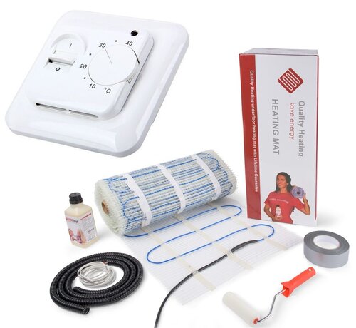 150 Watt mat set inclusief eenvoudige Manual thermostaat