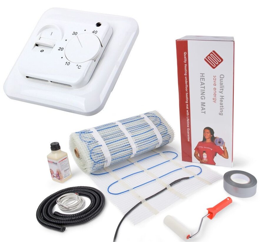 150 Watt mat set inclusief eenvoudige Manual thermostaat