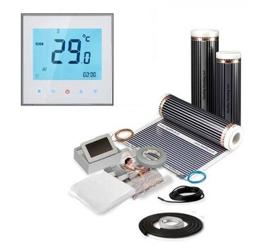 Vloerverwarming folie set inclusief touch screen thermostaat