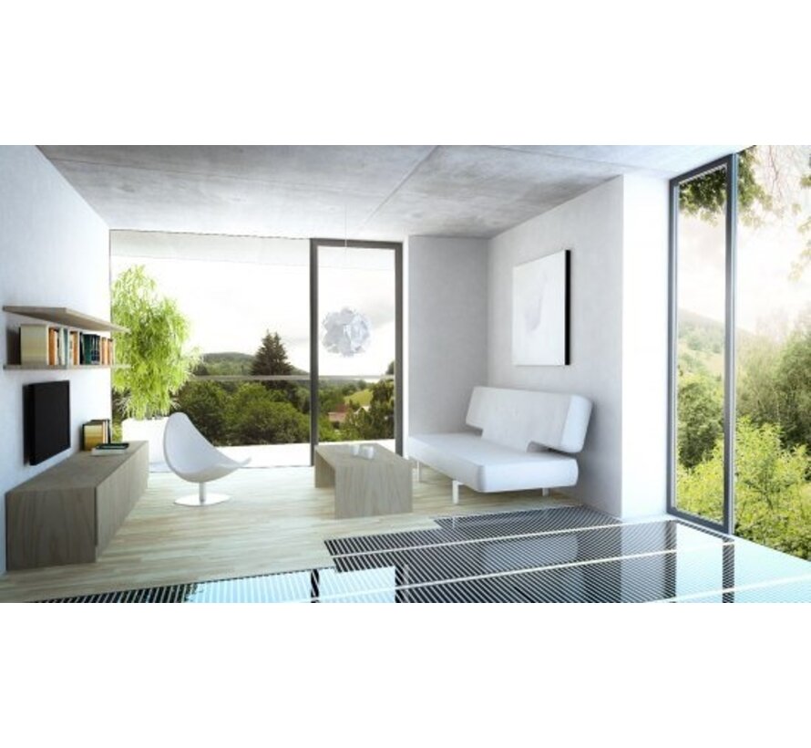 Vloerverwarming folie set inclusief touch screen thermostaat