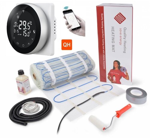 150 Watt mat set inclusief Programmeerbare Remote Control thermostaat