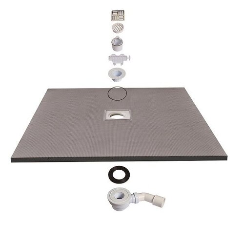 QualityHeating 800 x 800 20mm Center douchebakken set