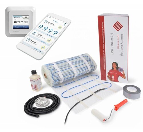 150 Watt elektrische vloerverwarming mat set inclusief WCD5 Wifi oj microline thermostaat