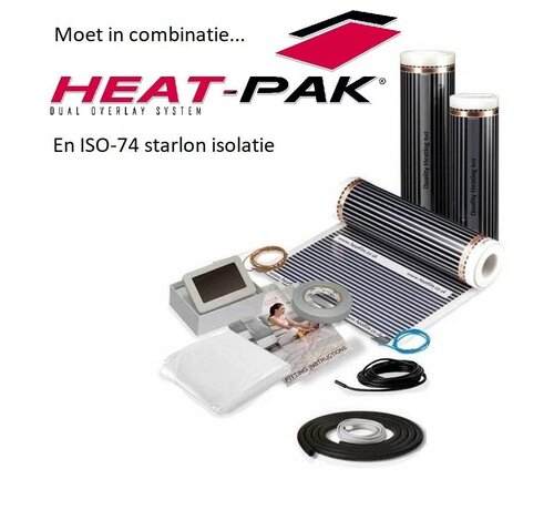 Vloerverwarming folie set voor vinyl, pvc en tapijt