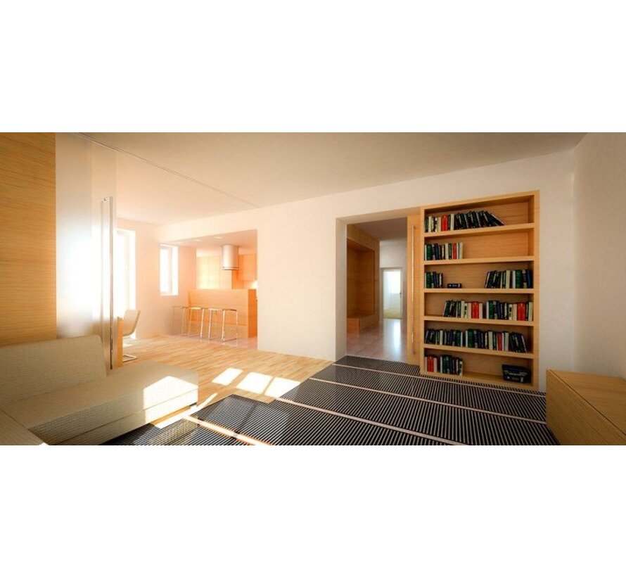Vloerverwarming folie set voor vinyl, pvc en tapijt