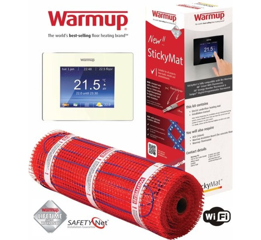 Warmup 200 Watt Vloerverwarmingsmatten set