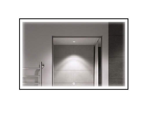 Bella Mirror Spiegel met zwart frame, led, anticondens 60 x 120 cm