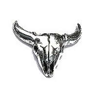 HORNED COW SKULL STUD EARRING GOOD VIBRATIONS