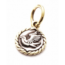 SWALLOW  PENDANT SILVER WITH BRASS DETAILS