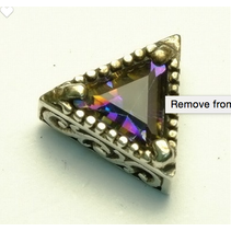 SINGLE TRIANGLE SET GLASS STUD