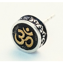 AUM STUD WITH BRASS INLAY