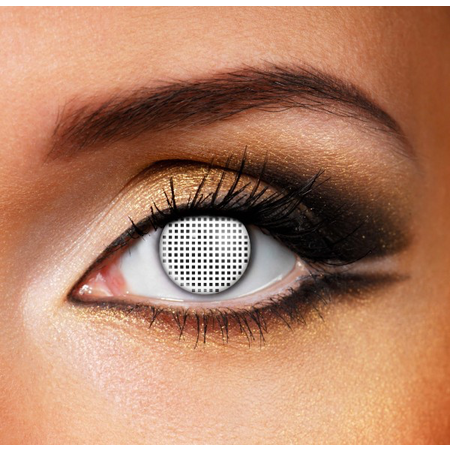 Funky Cosmetic WHITE MESH CONTACT LENSES 3 MONTH